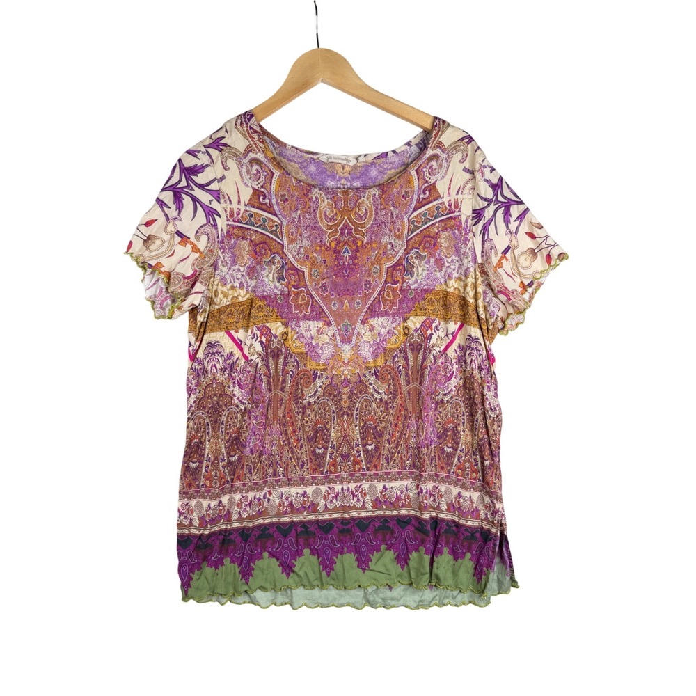 Soft Surroundings Persian‎ Multi Luciana Top size XL Purple/Green